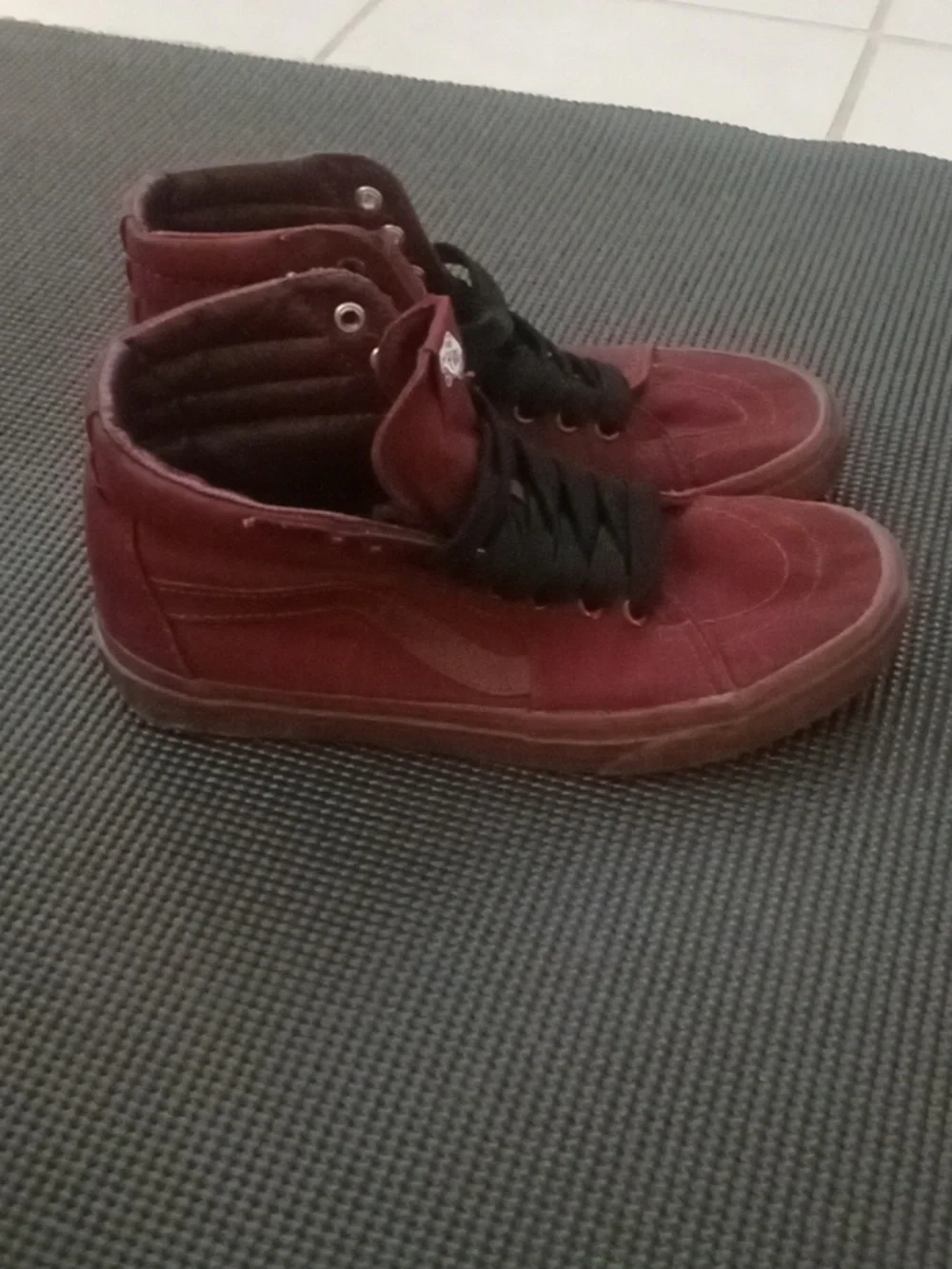 Burgundy High-Top Sneakers - Casual Comfort